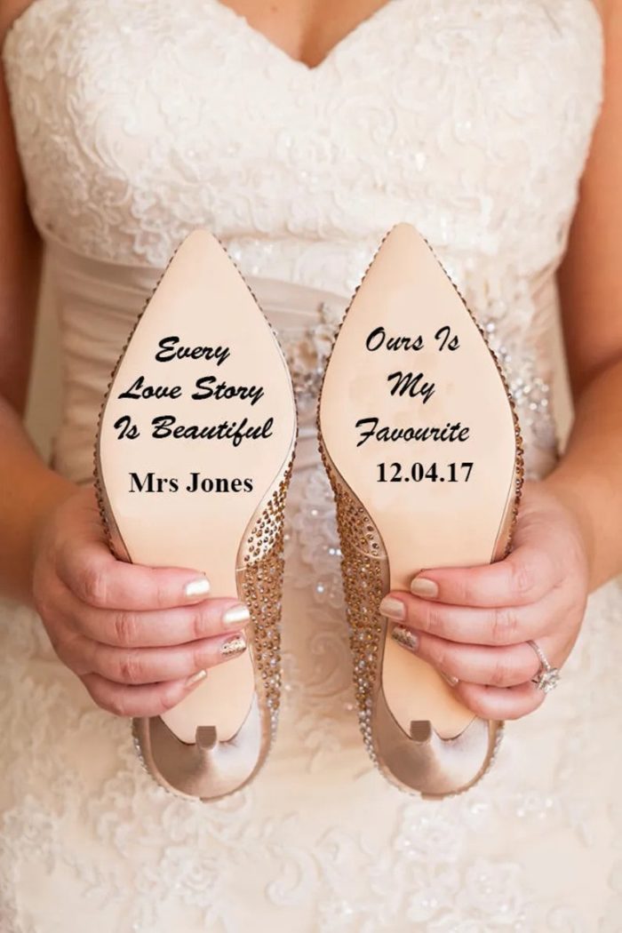 Date Wedding Shoe - Personalized gifts for bride.