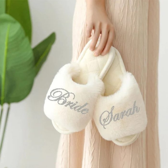 Slippers - Personalized gifts for bride.