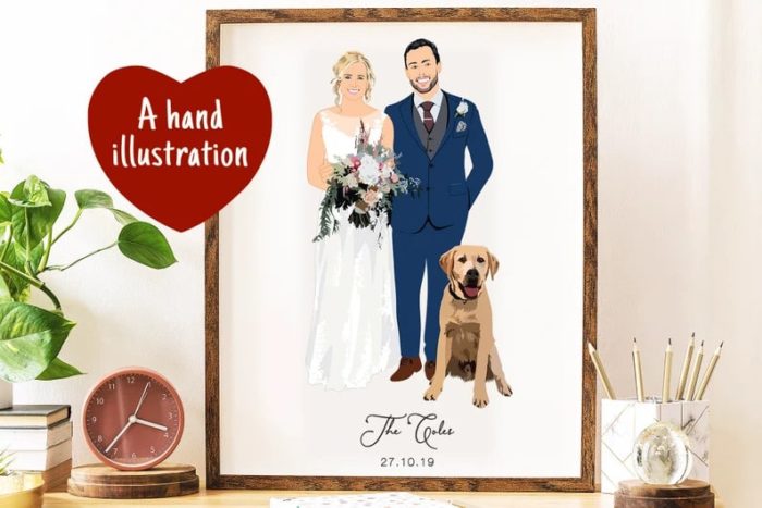 Custom Illustration - Personalized gifts for bride.