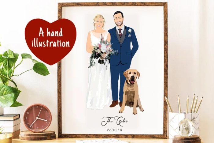 Custom Illustration - Personalized Gifts For Bride.