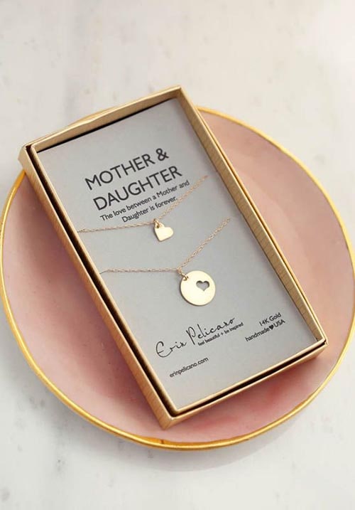 Mother and Daughter necklace - personalized jewelry for mom