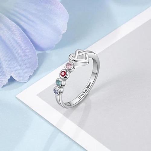Engraved ring - personalized gift for mom which loving you more