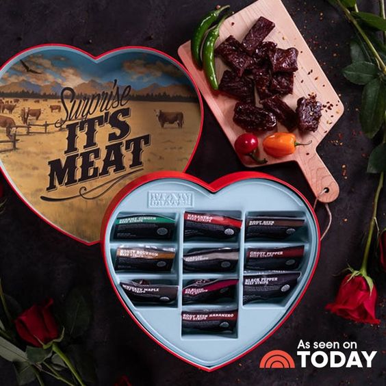 Valentines gift box for him - Jerky Heart. Source: Amazon.