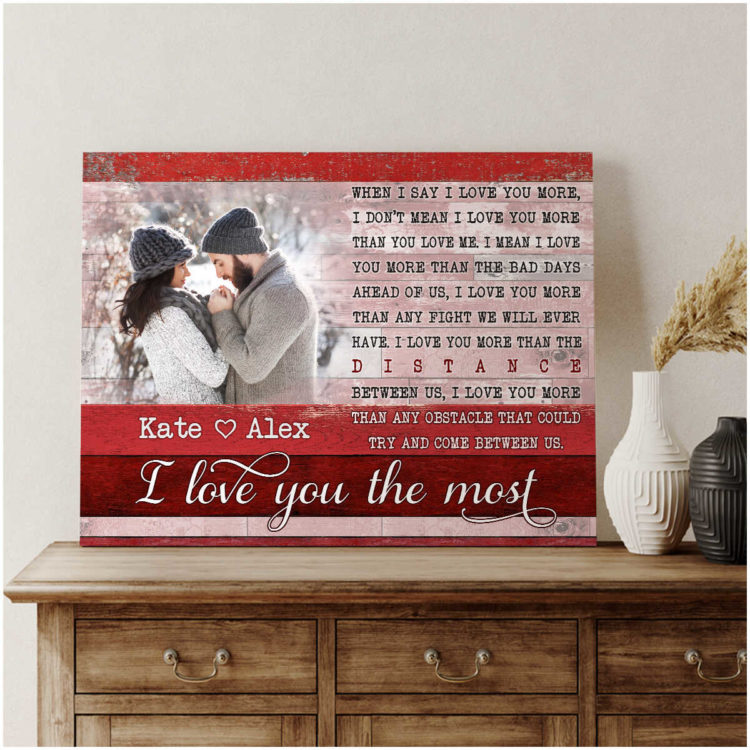 Valentine Gifts For Boyfriend I Love You The Most Personalized Canvas