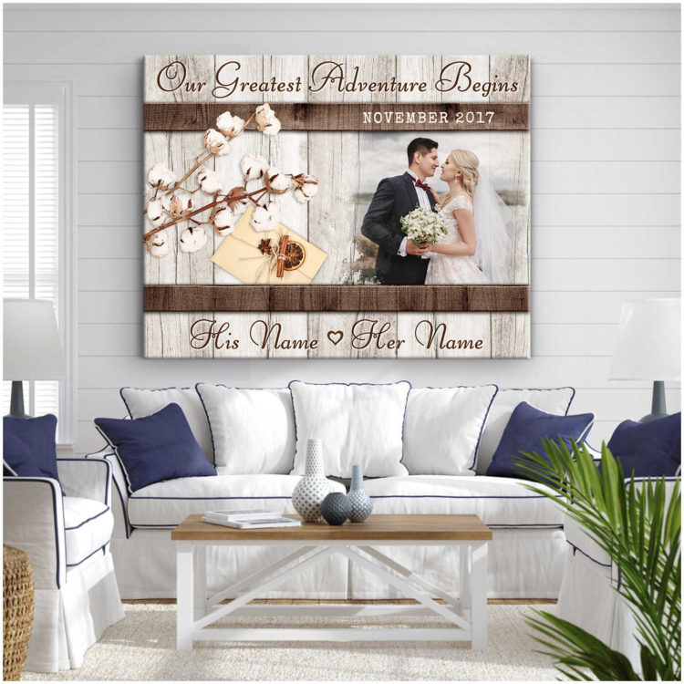 Valentine gifts for boyfriend Our Greatest Adventure Begins Canvas Print