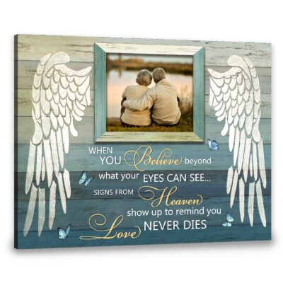 Personalized Canvas Print Beautiful Angel Wings In Memorial Gifts
