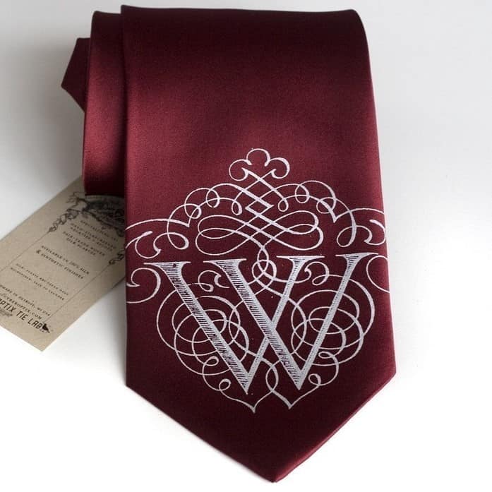 Valentine Gifts For Husband Monogrammed Initial Necktie