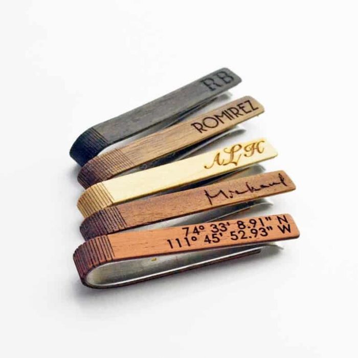 Custom Wood Tie Clips As Valentine'S Day Gifts For Husband