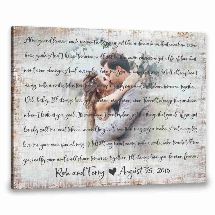 Valentine Gifts For Husband Photo Customized Wedding Lyrics Prints