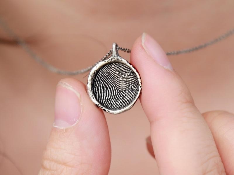 Personalized Fingerprint Necklace for valentine couple gifts