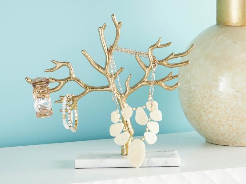 Gold Branch Jewelry Holder for valentine couple gift ideas