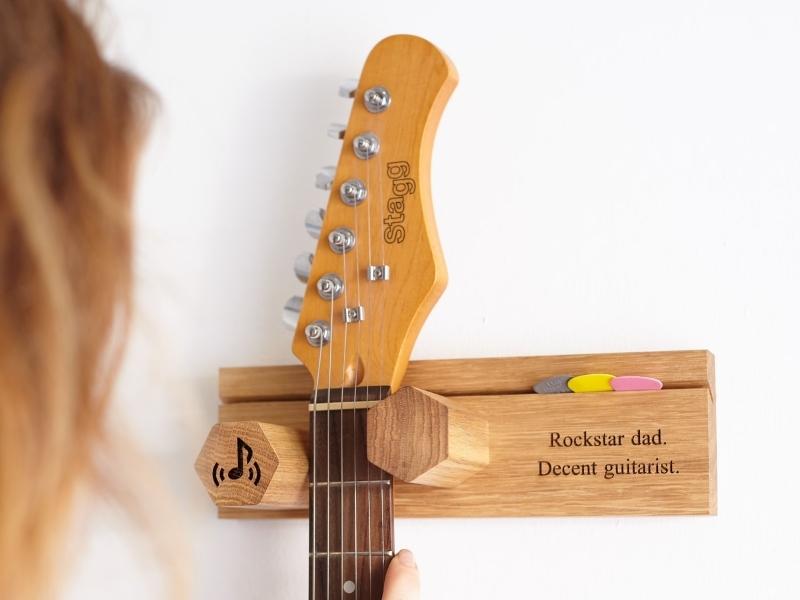 Perfect Gift For Couple On Valetine'S Day - Personalized Guitar Stand And Plectrum Holder