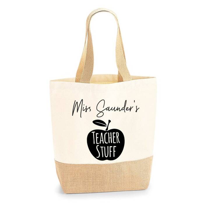 A customized Tote Bag - Valentine gift for teachers.