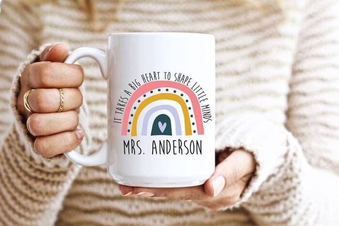 A Customized Teacher Mug - Valentine Gift For Teachers.