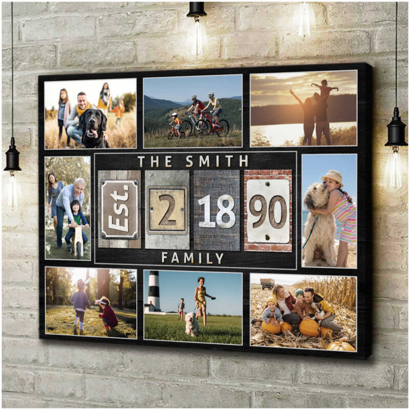 Personalized Collage Canvas Gift With Your Unique Text In The Middle And 8 Customized Photos Around-(Illustration-2)