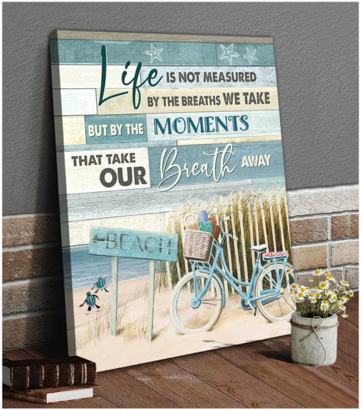 The Moments Beach and Turtle Canvas Wall Art