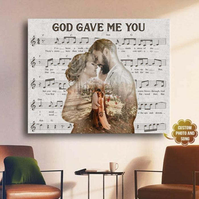 God Gave Me You Canvas Wall Art - Personalized Gifts For Bride