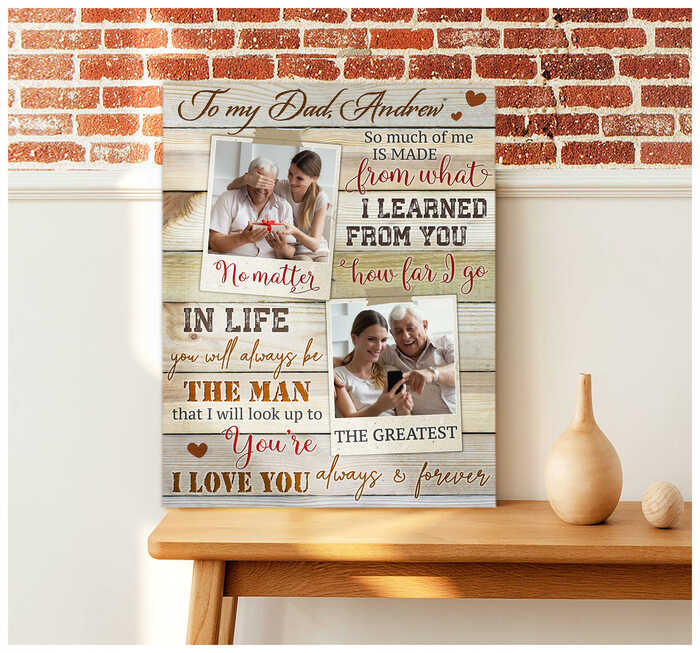 Custom Photo Canvas - Meaningful Valentine gift for dad