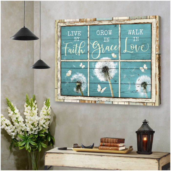 Live By Faith Canvas Print - Step Daughter Wedding Gift.;