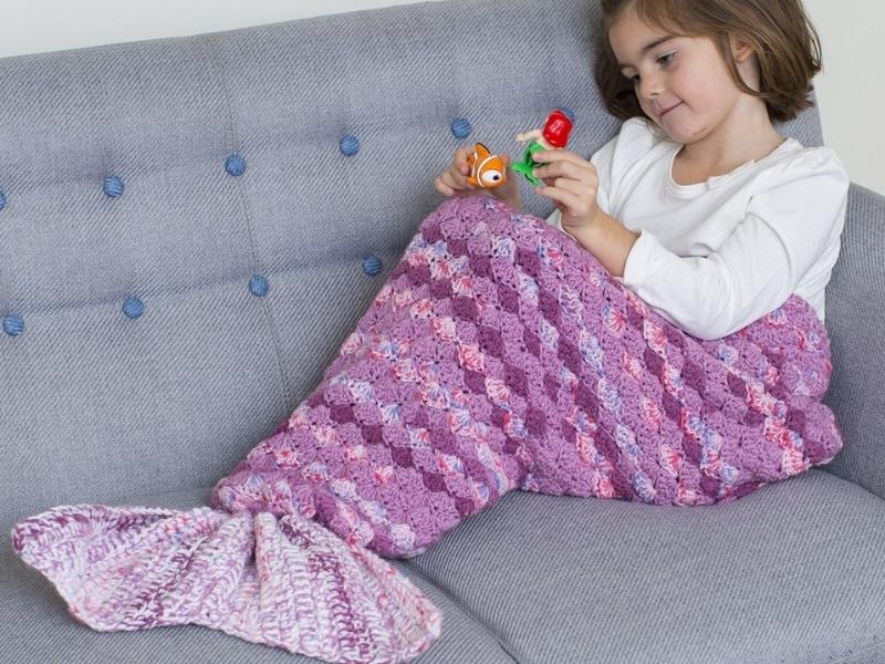 Mermaid Tail Blanket for valentine gifts for grandkids
