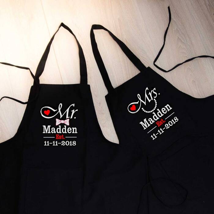 Cooking Aprons For Couples - Valentine'S Gifts For Parents. 