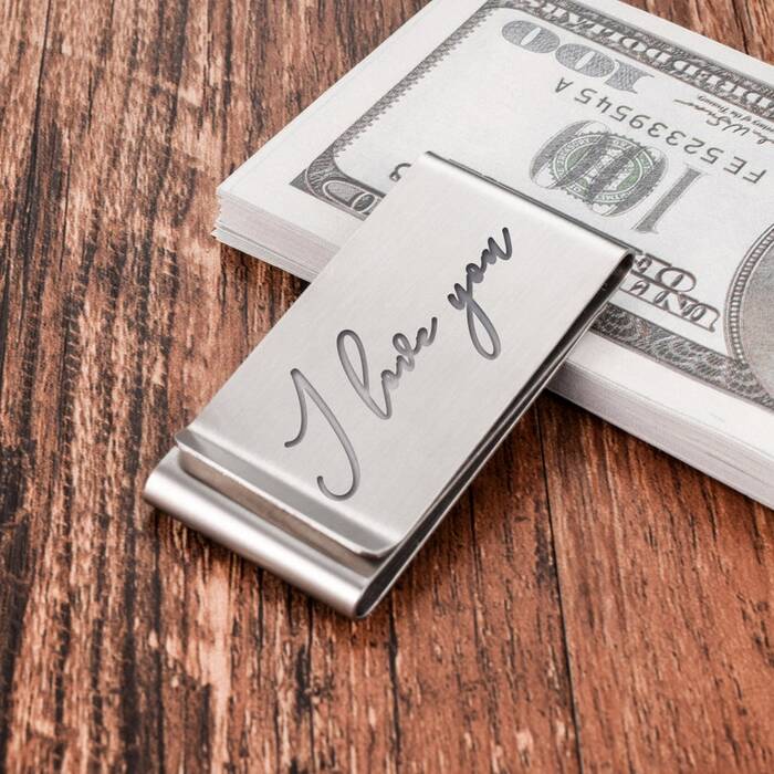 Engraved Money Clip - Valentine's day gifts for parents. 