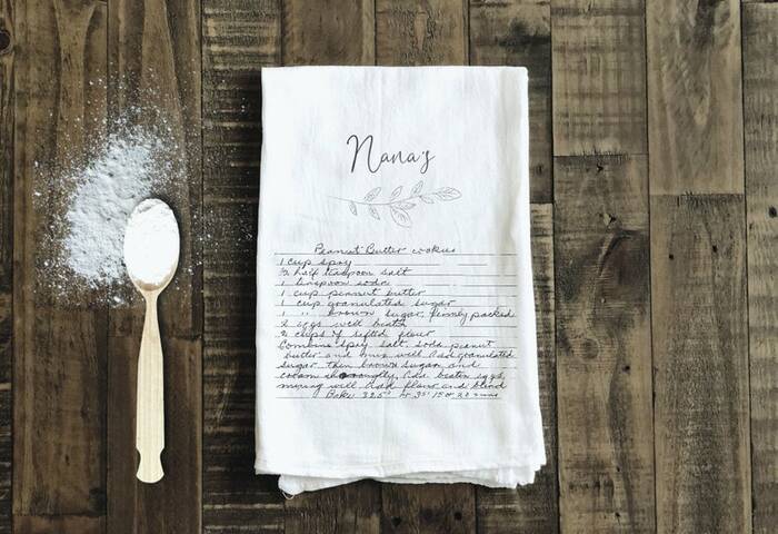 Handwritten Recipe Towel - Valentine's day gift for parents. 