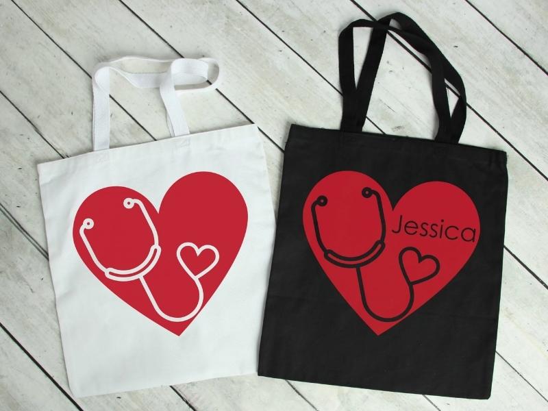 Tote Bags with Hearts for Valentine gifts for grandchildren