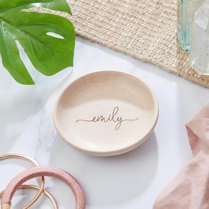Give personalized trinket dishes as valentine's day gift ideas for coworkers. Source: Pinterest