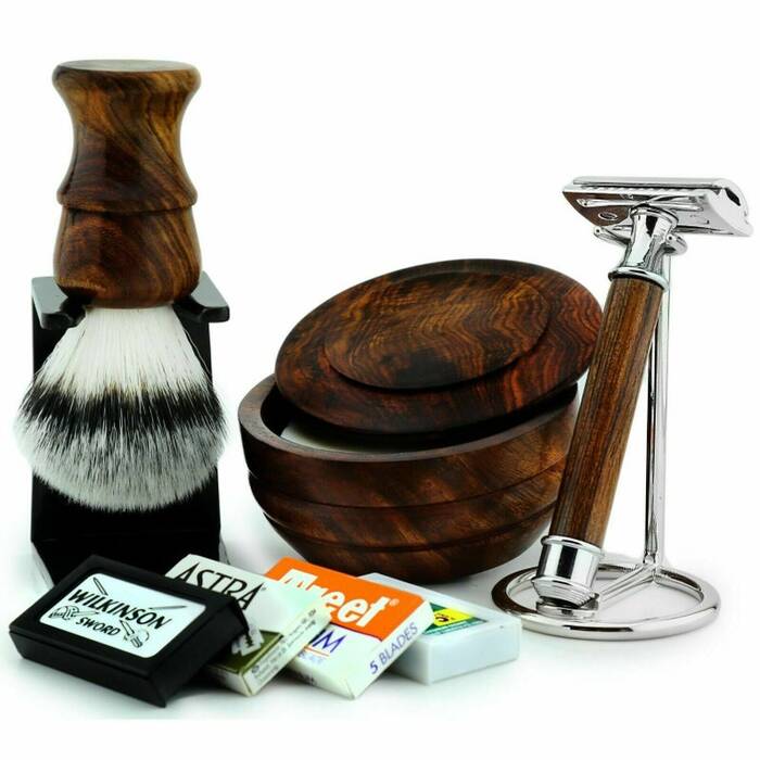 Wooden Shaving Kit - Wedding Gift To Brother.