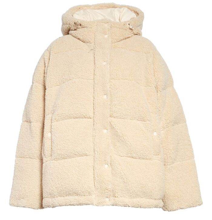 best Mother's day gift ideas Faux Shearling Hooded Puffer Coat