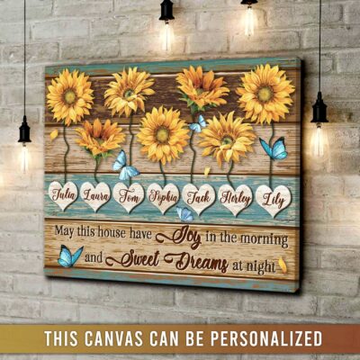 Personalized Home Decor Gifts Sunflower Canvas Prints Illustration 4