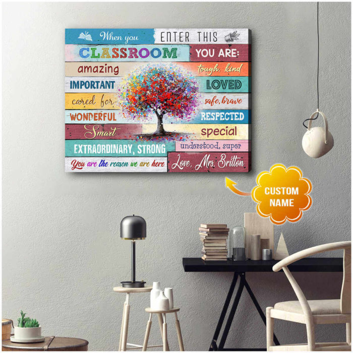 Custom Canvas Personalized Gift Teacher Wall Art