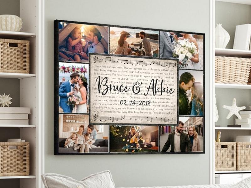 Custom Lyrics and vows on Canvas - the 30 year anniversary gift for partner