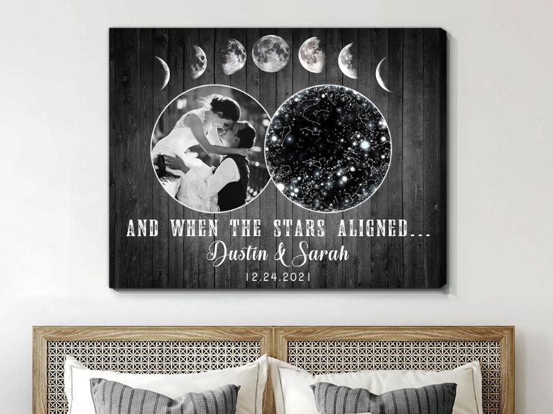 Star Map Custom Gift For Traditional Gifts For 30 Year Wedding Anniversary With A Variety Of Designs.