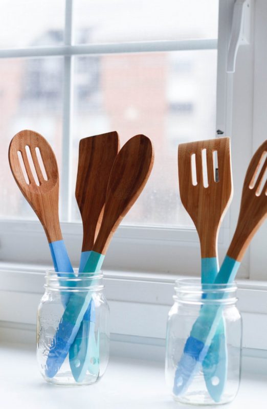Mother's day DIY gifts Striped Wooden Utensils