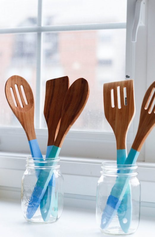 Mother'S Day Diy Gifts Striped Wooden Utensils