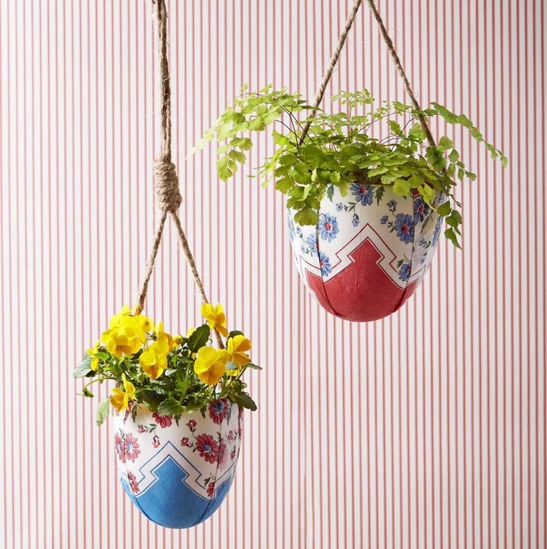 Mother's day DIY gifts Hankie Wrapped Hanging Planter