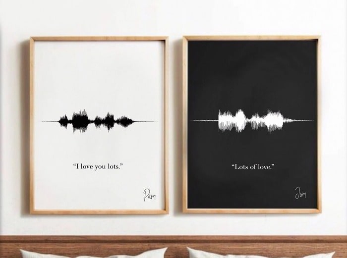 Soundwave wall art: lovely anniversary gift ideas for parents