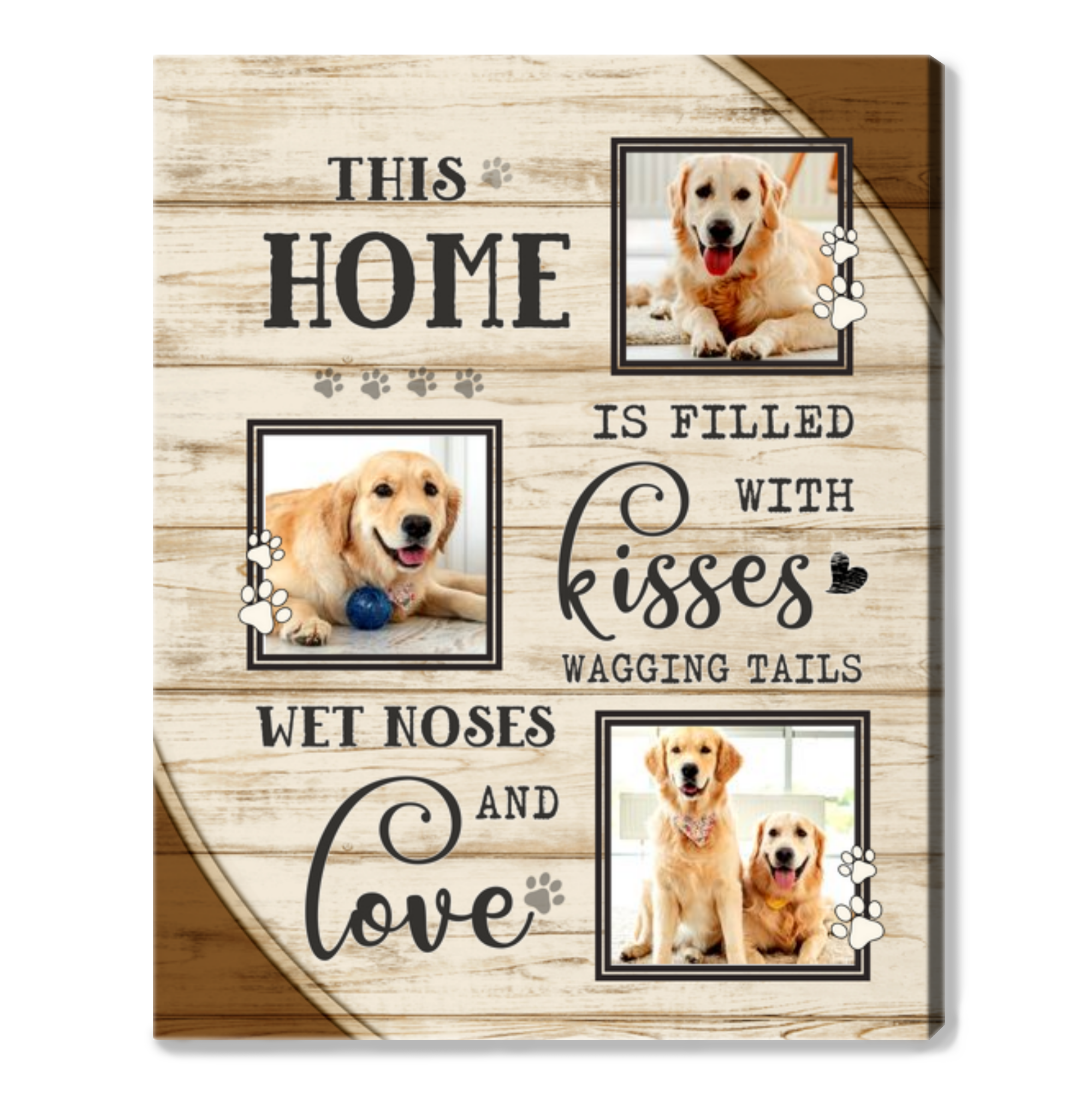 Personalized Pet Gifts This Home Is Filled With Kisses Canvas Print