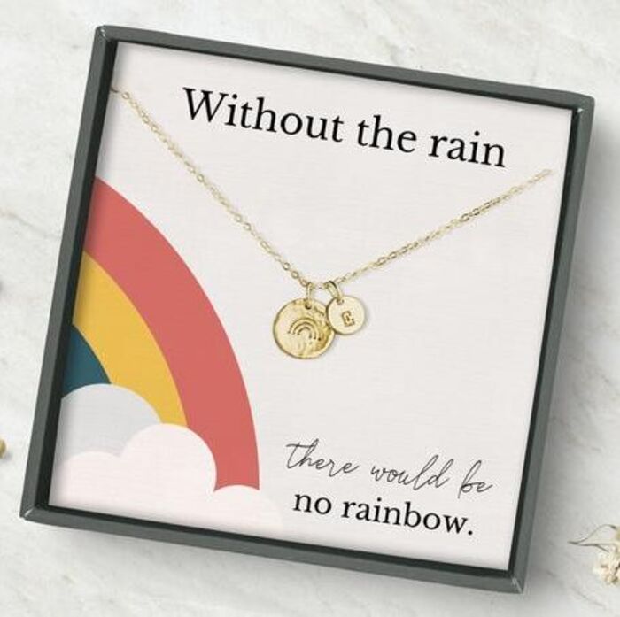 Mother's Day Gifts For Daughter In Law Rainbow Baby Necklace