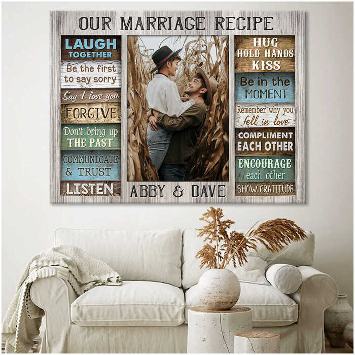 Mother's Day Gifts For Daughter In Law Marriage Recipe Canvas Print