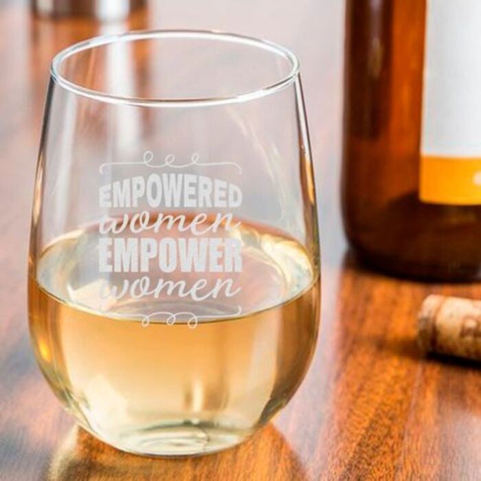 empowered women wine glass