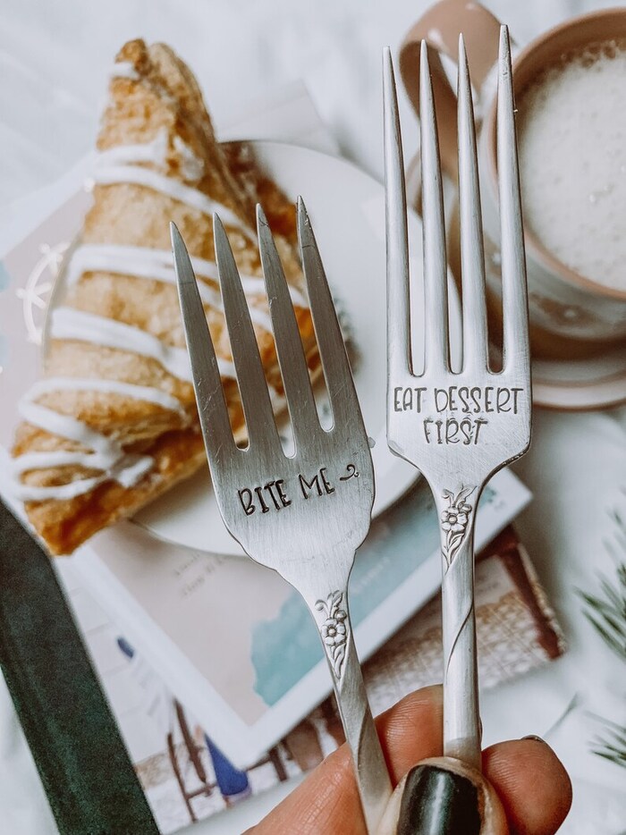 Bite Me Wedding Forks.