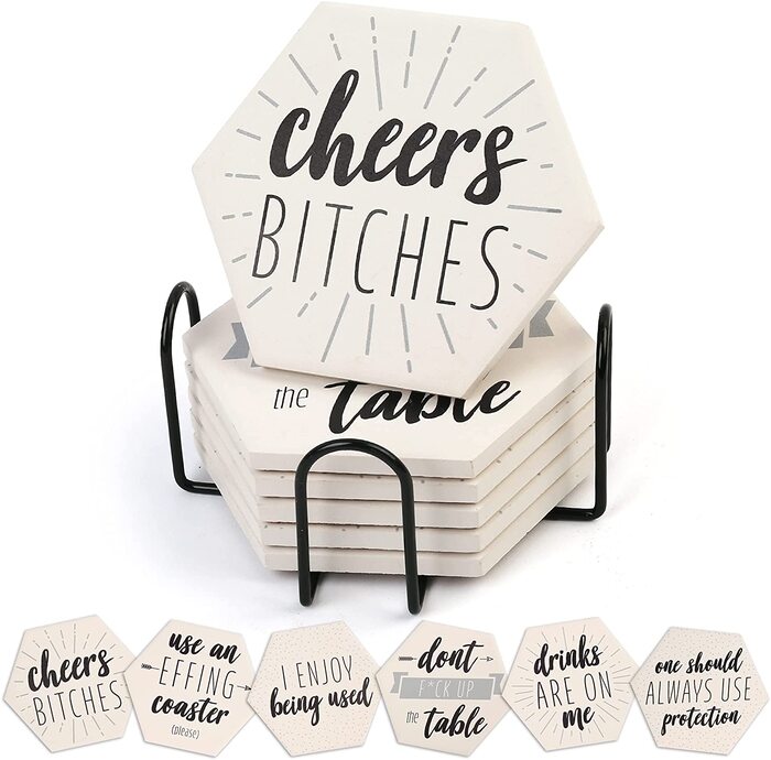 Funny Coasters - Funny gifts for bride to be.