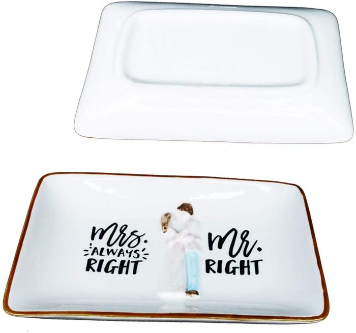 Mr. Right And Mrs. Always Right Dish. Funny Gifts For A Bride.
