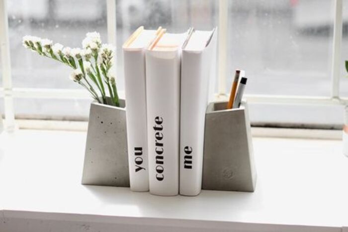 Concrete Bookends. Gift Ideas For Female Boss