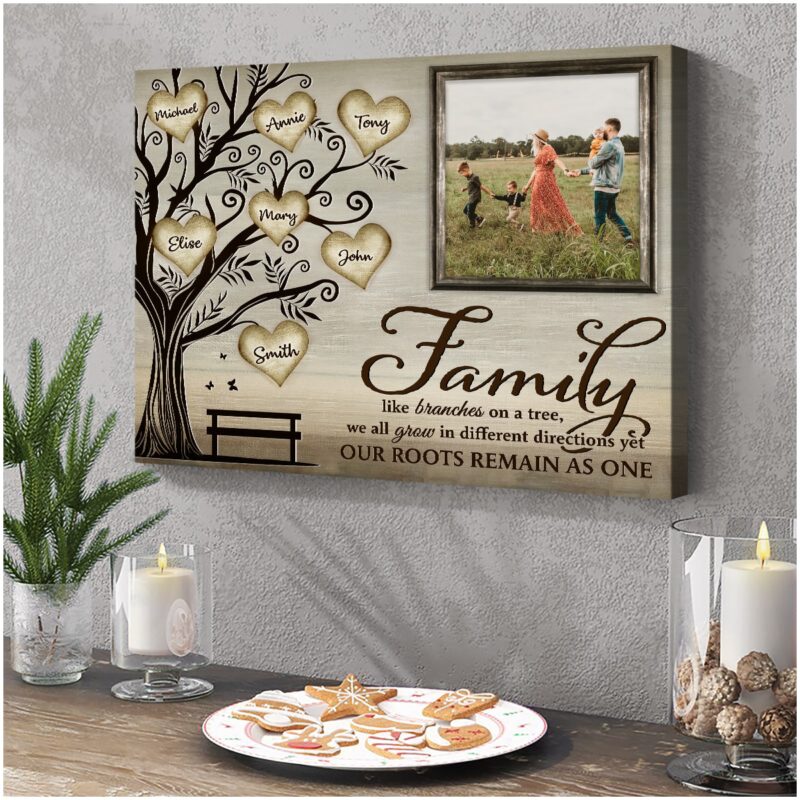 New House Gifts Family Tree Custom Canvas Wall Art Decor Illustration 2