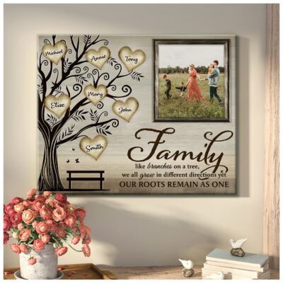 New House Gifts Family Tree Custom Canvas Wall Art Decor Illustration 4