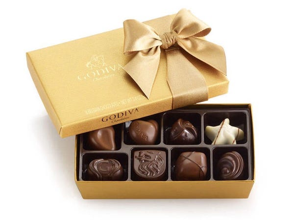 mother's day gifts for friends Gift the Godiva Assorted Chocolate Gold Gift Box (8-Piece), $17.95